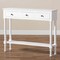 Baxton Studio Calvin White Finished Wood 3-Drawer Entryway Console Table 165-10697 - alternate 3